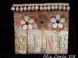This fun little mixed media piece measures 7 inches wide x