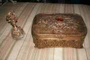 antique jewlery box & perfume bottle